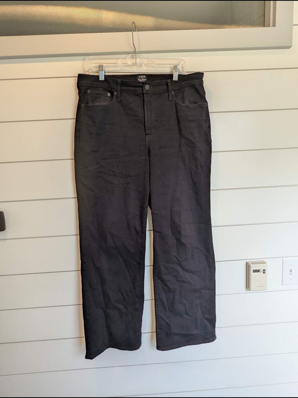 J. Crew Wide Leg Full Length Jeans Black Size 31 All Day Stretch - Picture 2 of 11